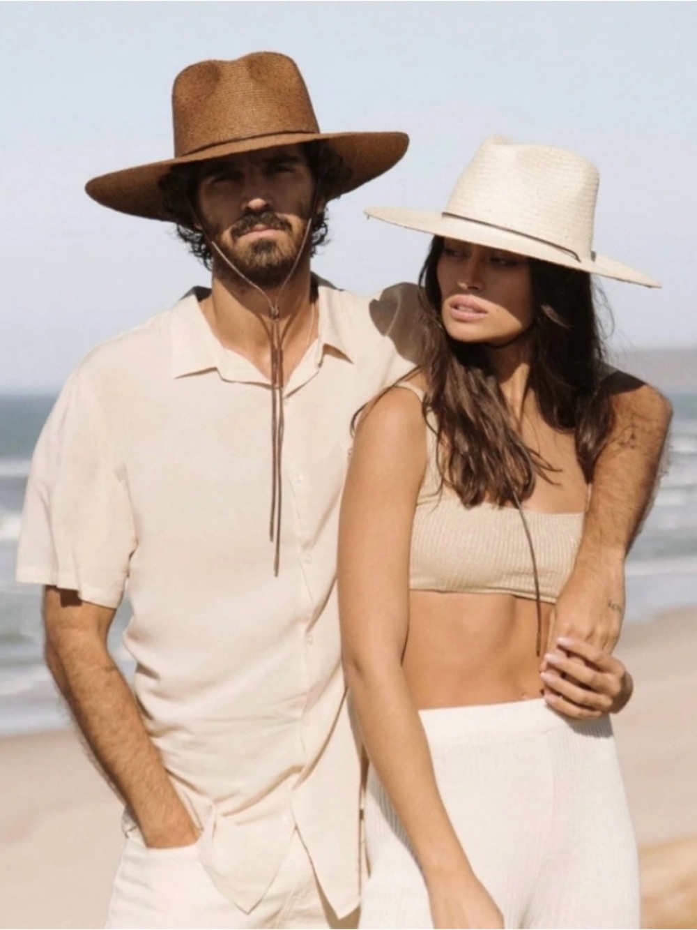NWT Will + bear Unisex Straw Sun Hat with Chin Strap size MEDIUM